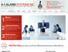 Tablet Screenshot of a1alarmsystems.ca